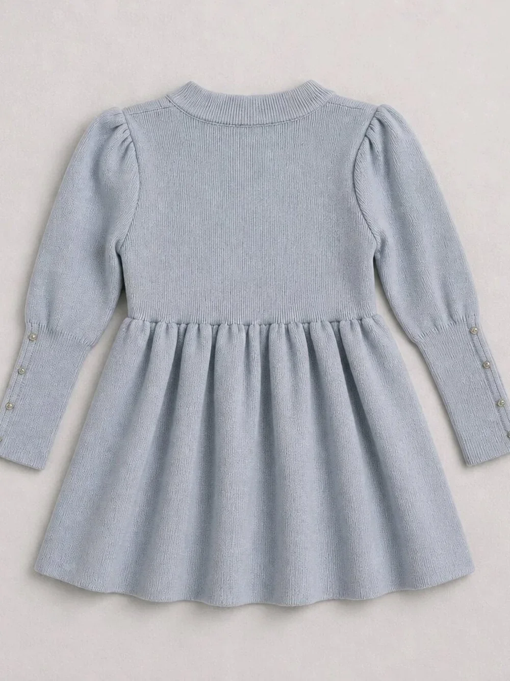 Rhinestone Luxury Cotton Knit Blue Designer Logo Dress
